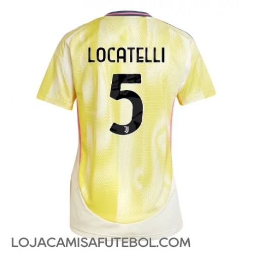 Camisa de Futebol Juventus Manuel Locatelli #5 Equipamento Secundário Mulheres 2024-25 Manga Curta